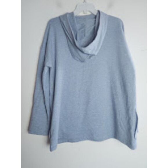 Pure Jill J.Jill Blue/Grey Pima Cotton/Modal Hooded Sweatshirt w/Pockets Medium - Picture 7 of 9